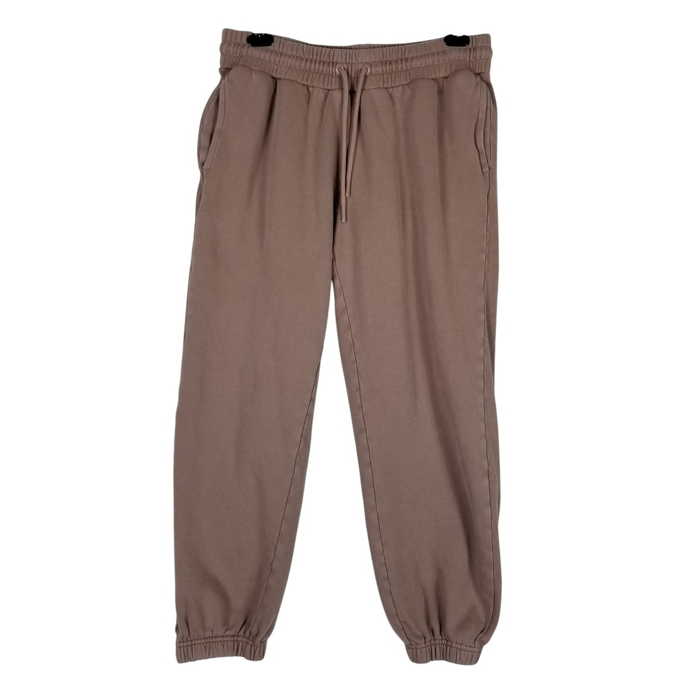 Quince Jogger Pants Women Medium Mauve Organic Cotton Ribbed Side Sweatpants